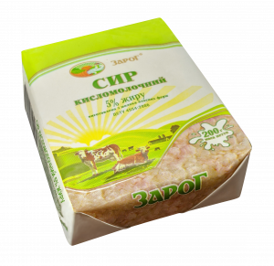 Сир кисломолочний 5% жиру 200 г (еколін) ТМ "ЗароГ"